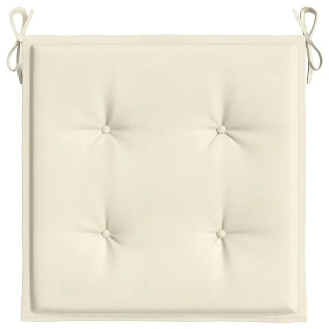 Coussins de chaise jardin lot de 2 crème 40x40x4cm tissu oxford