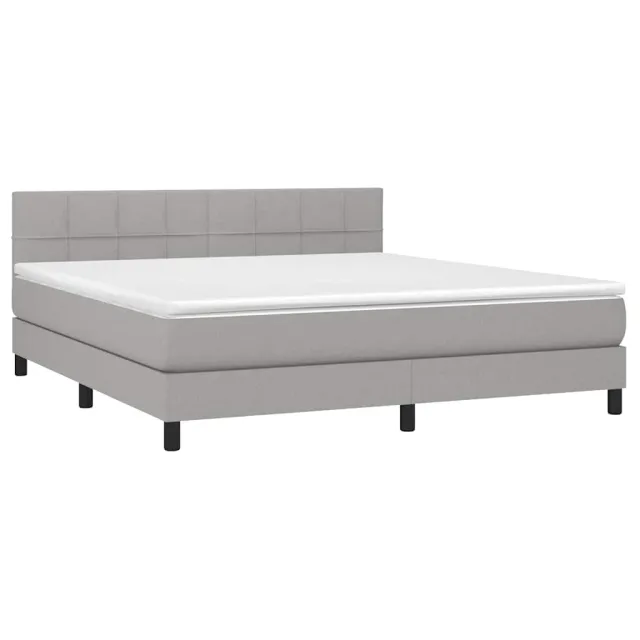 Sommier à lattes de lit avec matelas Gris clair 160x200cm Tissu