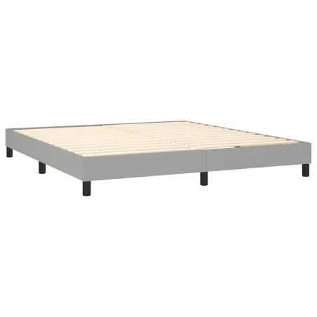 Sommier à lattes de lit avec matelas Gris clair 160x200cm Tissu