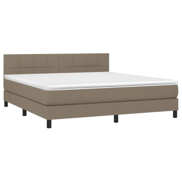 Sommier à lattes de lit avec matelas Taupe 160x200 cm Tissu