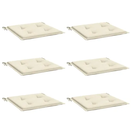 Coussins de chaise jardin lot de 6 crème 40x40x4cm tissu oxford