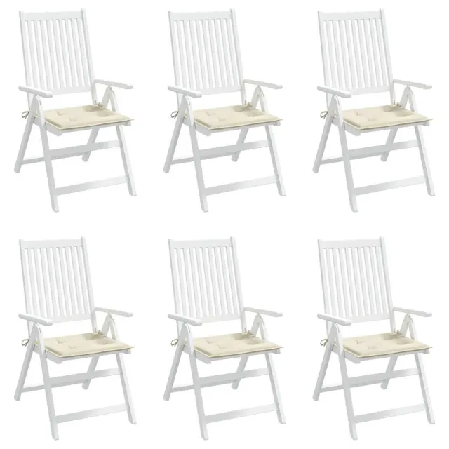 Coussins de chaise jardin lot de 6 crème 40x40x4cm tissu oxford