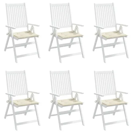 Coussins de chaise jardin lot de 6 crème 40x40x4cm tissu oxford