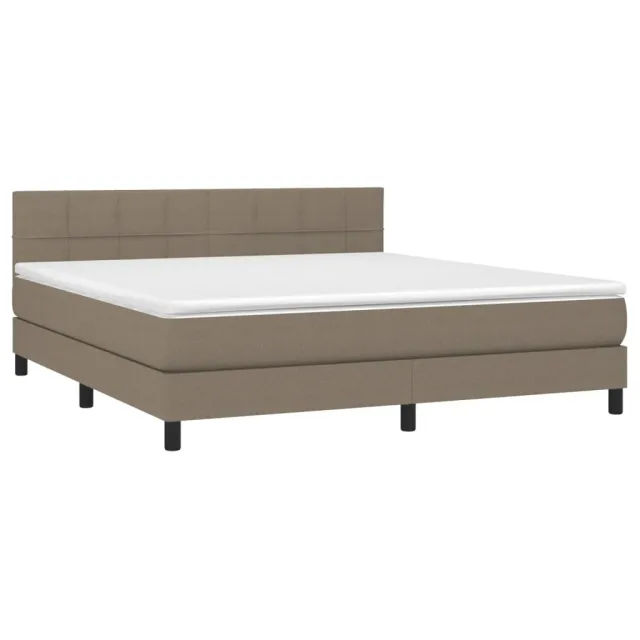 Sommier à lattes de lit avec matelas Taupe 180x200 cm Tissu