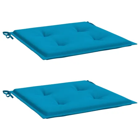 Coussins de chaise jardin lot de 2 bleu 40x40x4 cm tissu oxford