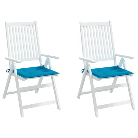 Coussins de chaise jardin lot de 2 bleu 40x40x4 cm tissu oxford