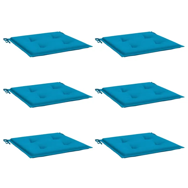 Coussins de chaise jardin lot de 6 bleu 40x40x4 cm tissu oxford