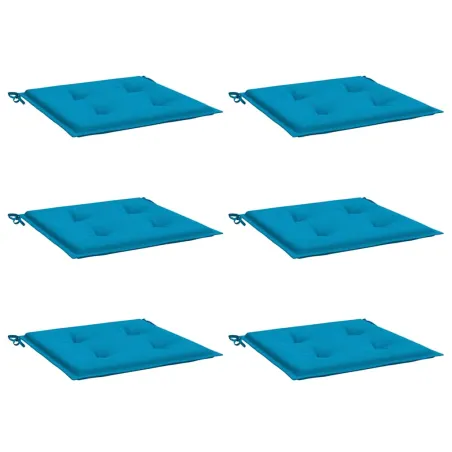 Coussins de chaise jardin lot de 6 bleu 40x40x4 cm tissu oxford