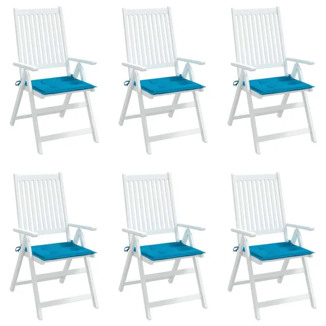 Coussins de chaise jardin lot de 6 bleu 40x40x4 cm tissu oxford