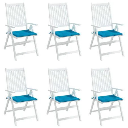 Coussins de chaise jardin lot de 6 bleu 40x40x4 cm tissu oxford
