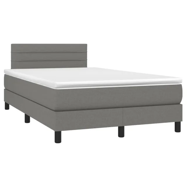 Sommier à lattes de lit avec matelas Gris foncé 120x200cm Tissu