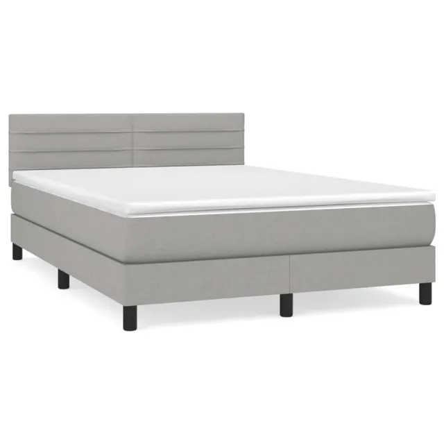 Sommier à lattes de lit avec matelas Gris clair 140x200cm Tissu