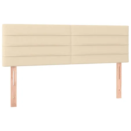 Sommier à lattes de lit avec matelas Crème 140x200 cm Tissu