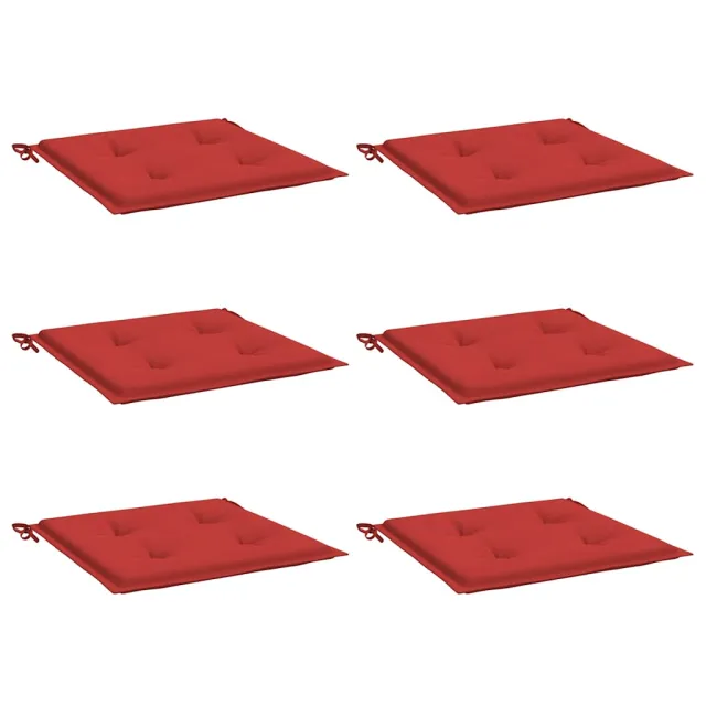Coussins de chaise jardin lot de 6 rouge 40x40x4cm tissu oxford