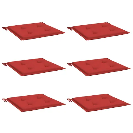 Coussins de chaise jardin lot de 6 rouge 40x40x4cm tissu oxford