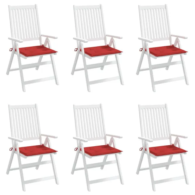 Coussins de chaise jardin lot de 6 rouge 40x40x4cm tissu oxford