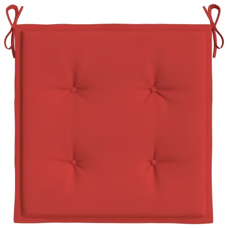 Coussins de chaise jardin lot de 6 rouge 40x40x4cm tissu oxford