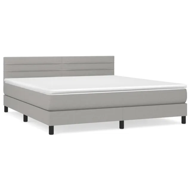 Sommier à lattes de lit avec matelas Gris clair 180x200cm Tissu