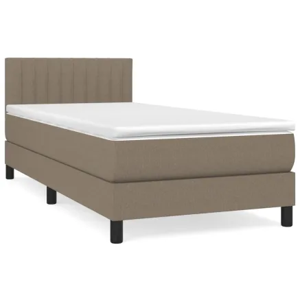 Sommier à lattes de lit avec matelas Taupe 90x190 cm Tissu 2