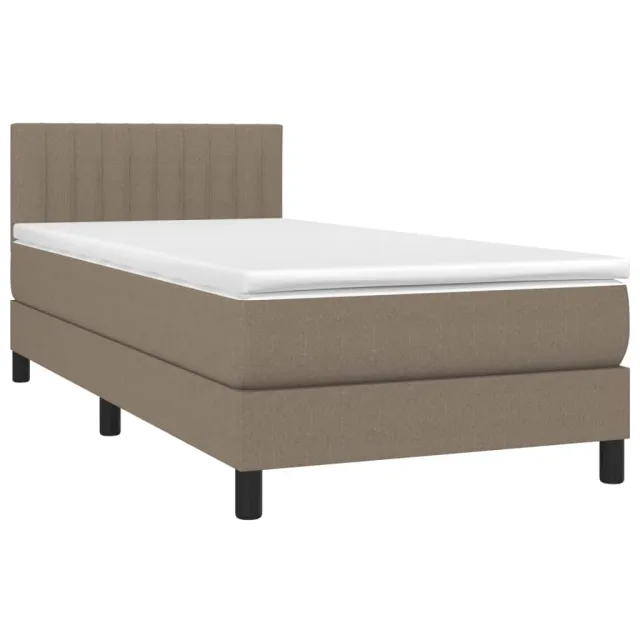 Sommier à lattes de lit avec matelas Taupe 90x190 cm Tissu