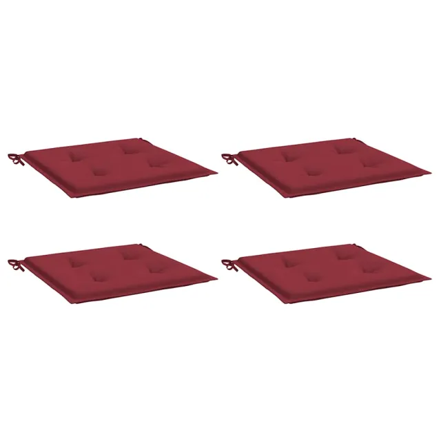 Coussins de chaise de jardin lot de 4 rouge bordeaux 40x40x4 cm