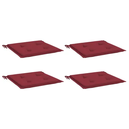Coussins de chaise de jardin lot de 4 rouge bordeaux 40x40x4 cm