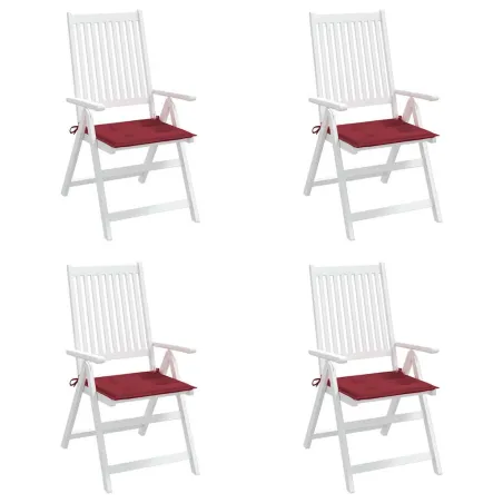 Coussins de chaise de jardin lot de 4 rouge bordeaux 40x40x4 cm