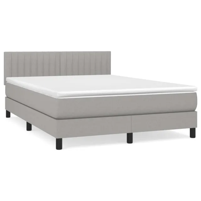 Sommier à lattes de lit avec matelas Gris clair 140x200cm Tissu