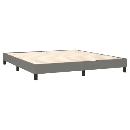 Sommier à lattes de lit avec matelas Gris foncé 160x200cm Tissu