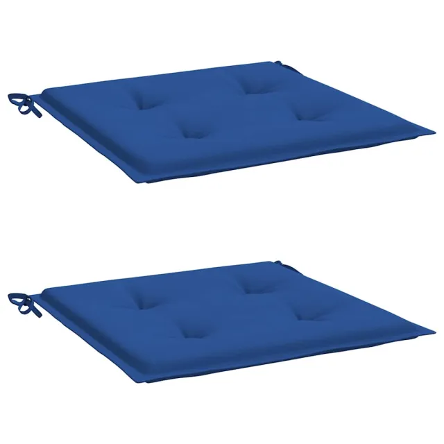 Coussins de chaise de jardin lot de 2 bleu royal 40x40x4 cm