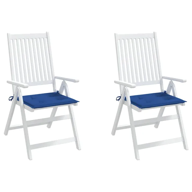Coussins de chaise de jardin lot de 2 bleu royal 40x40x4 cm