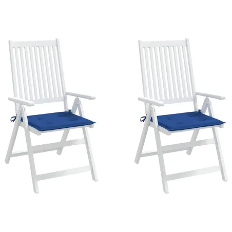 Coussins de chaise de jardin lot de 2 bleu royal 40x40x4 cm