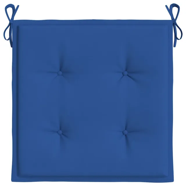 Coussins de chaise de jardin lot de 2 bleu royal 40x40x4 cm