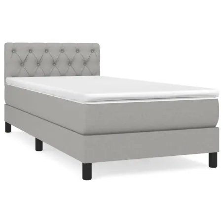 Sommier à lattes de lit avec matelas Gris clair 80x200 cm Tissu