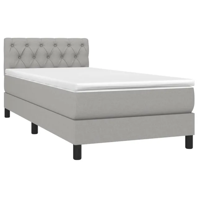 Sommier à lattes de lit avec matelas Gris clair 80x200 cm Tissu