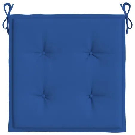 Coussins de chaise de jardin lot de 6 bleu royal 40x40x4 cm