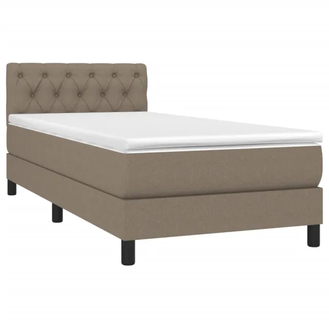 Sommier à lattes de lit avec matelas Taupe 80x200 cm Tissu