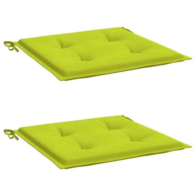Coussins de chaise de jardin lot de 2 vert vif 40x40x4 cm