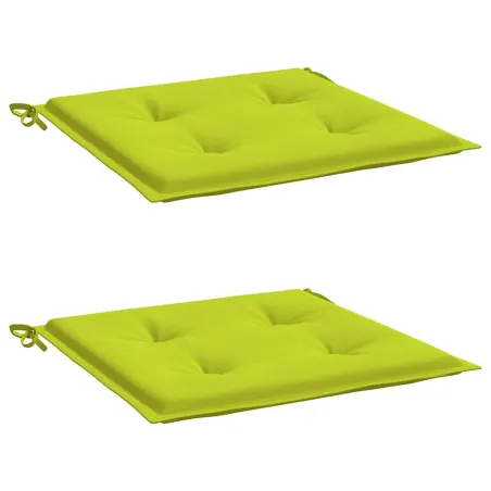 Coussins de chaise de jardin lot de 2 vert vif 40x40x4 cm