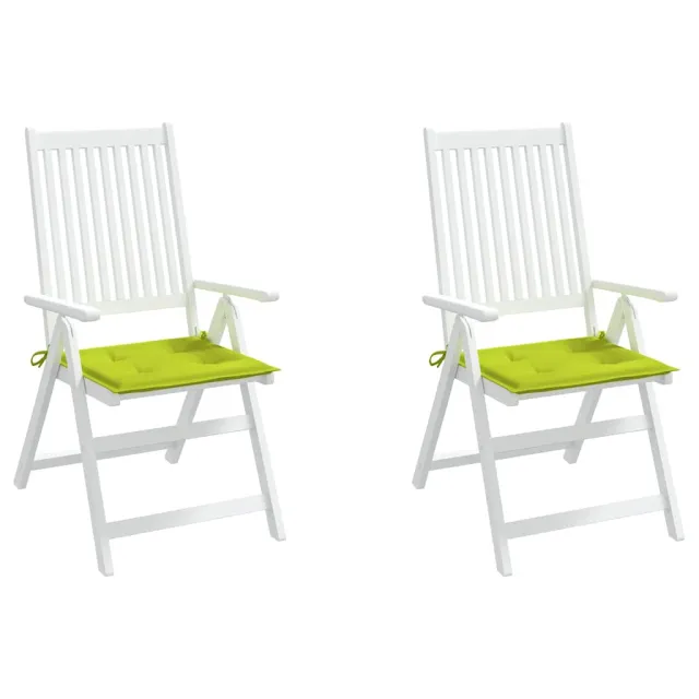 Coussins de chaise de jardin lot de 2 vert vif 40x40x4 cm