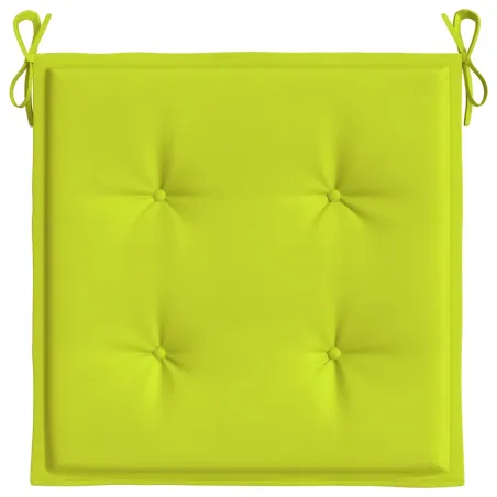 Coussins de chaise de jardin lot de 2 vert vif 40x40x4 cm