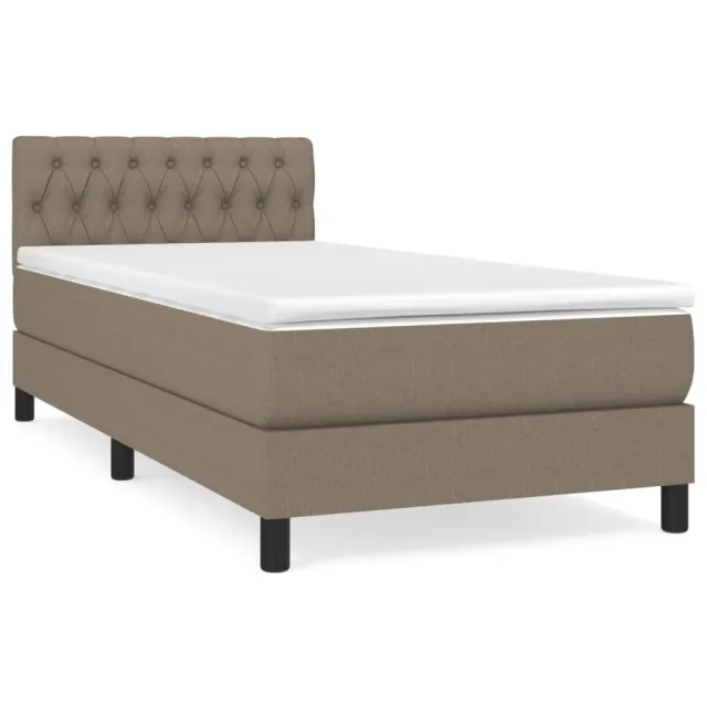 Sommier à lattes de lit avec matelas Taupe 90x190 cm Tissu