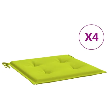 Coussins de chaise de jardin lot de 4 vert vif 40x40x4 cm