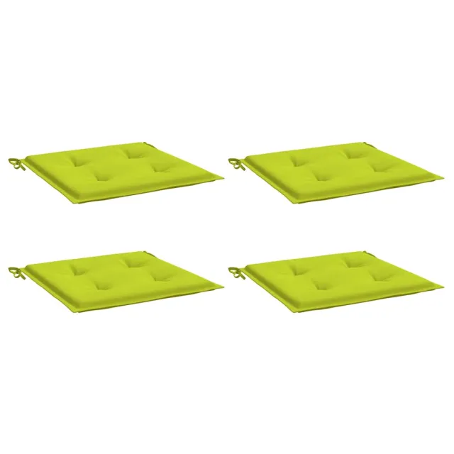 Coussins de chaise de jardin lot de 4 vert vif 40x40x4 cm
