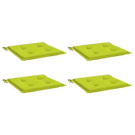 Coussins de chaise de jardin lot de 4 vert vif 40x40x4 cm