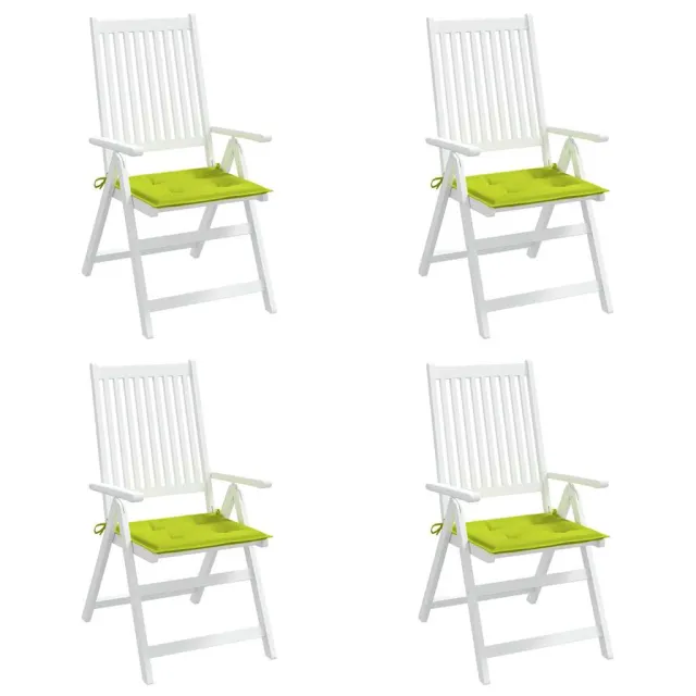 Coussins de chaise de jardin lot de 4 vert vif 40x40x4 cm