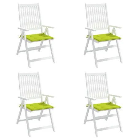Coussins de chaise de jardin lot de 4 vert vif 40x40x4 cm