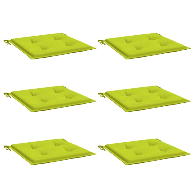 Coussins de chaise de jardin lot de 6 vert vif 40x40x4 cm