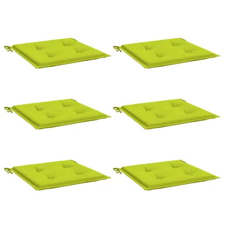 Coussins de chaise de jardin lot de 6 vert vif 40x40x4 cm