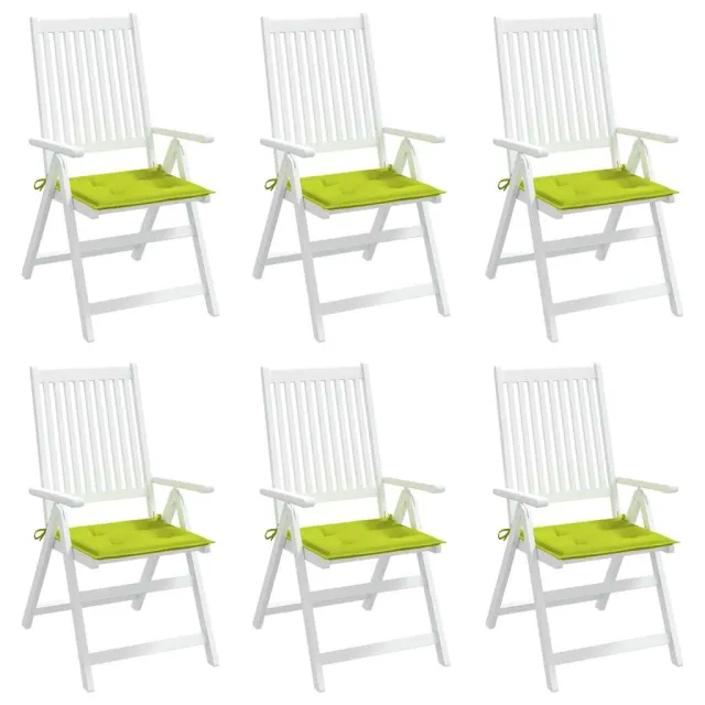 Coussins de chaise de jardin lot de 6 vert vif 40x40x4 cm